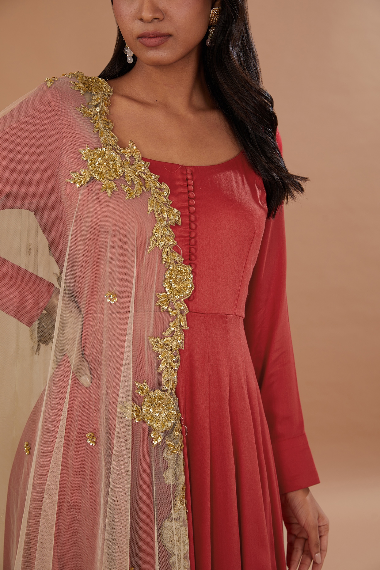 Amazon.com: Indian Wedding Muslin Silk Angrakha Kalidar Gota Handwork Anarkali  Kurti & pant Dupatta Muslim Woman Kurta suit 497v (red, s) : Clothing,  Shoes & Jewelry