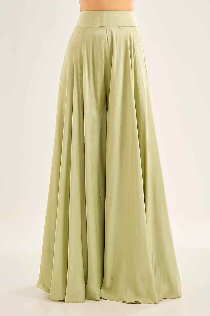 Sage Green Silk Wedding Sharara Set by Neha Mehta Couture at Pernia's Pop Up Shop