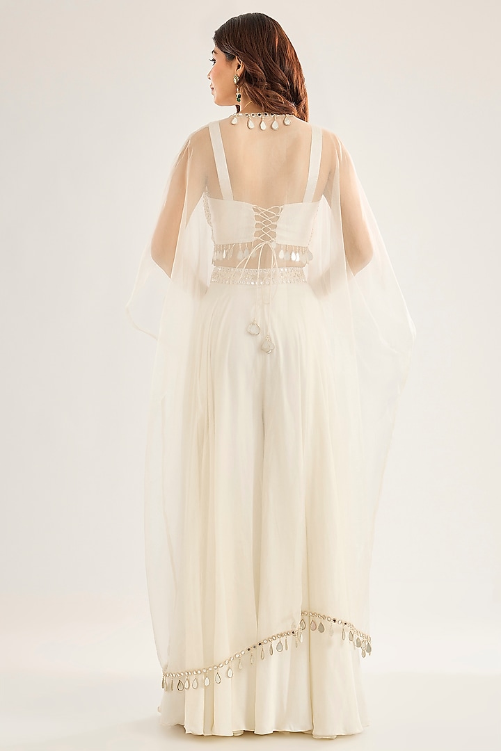 Ivory Silk Wedding Sharara Set by Neha Mehta Couture at Pernia's Pop Up Shop