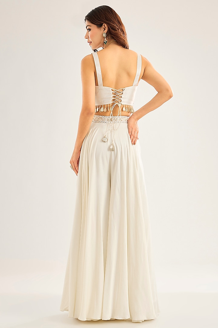 Ivory Silk Wedding Sharara Set by Neha Mehta Couture at Pernia's Pop Up Shop
