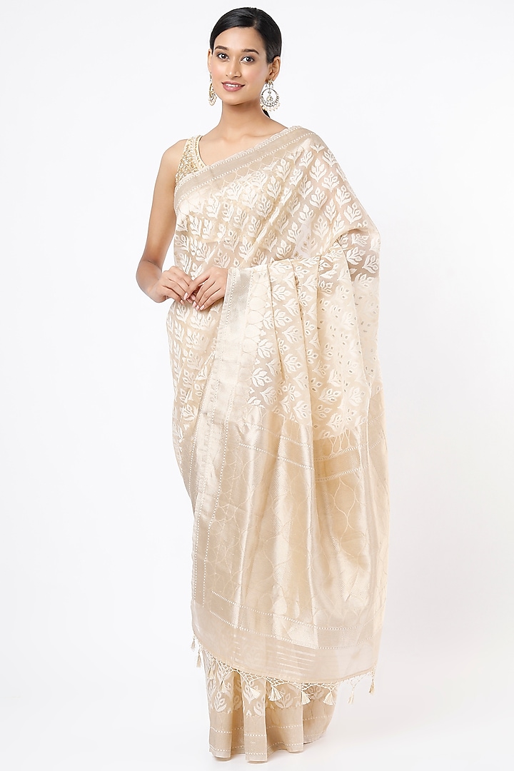 Gold Embroidered Saree  by NEITRI