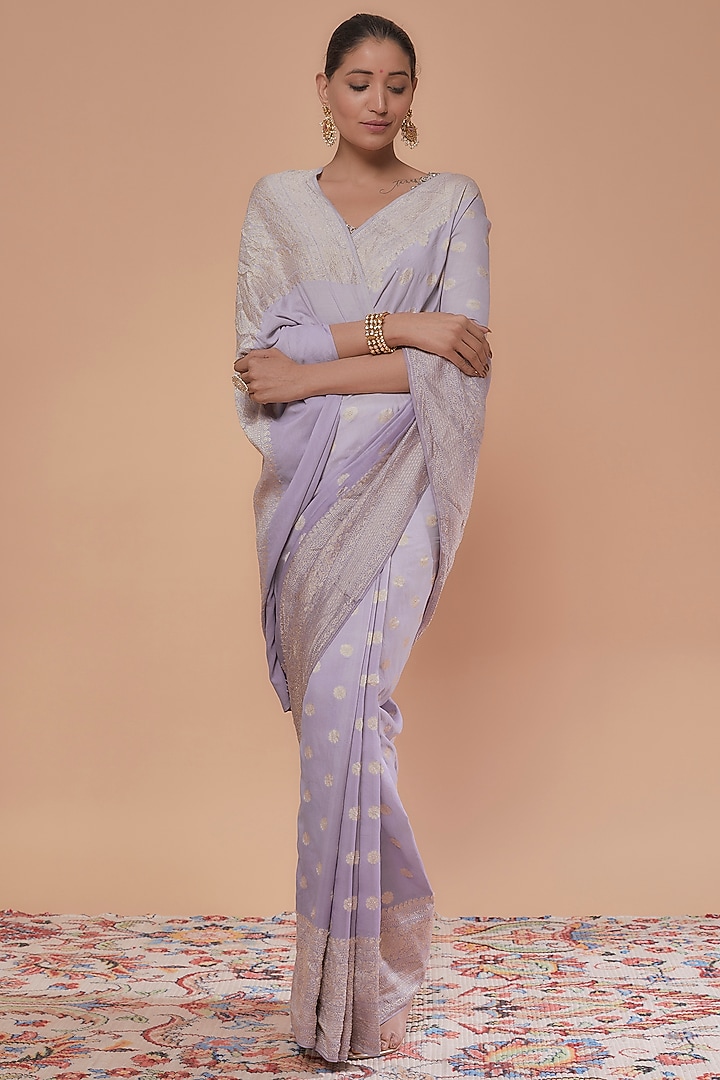 Lavender Chinia Silk Wedding Saree by NEITRI at Pernia's Pop Up Shop