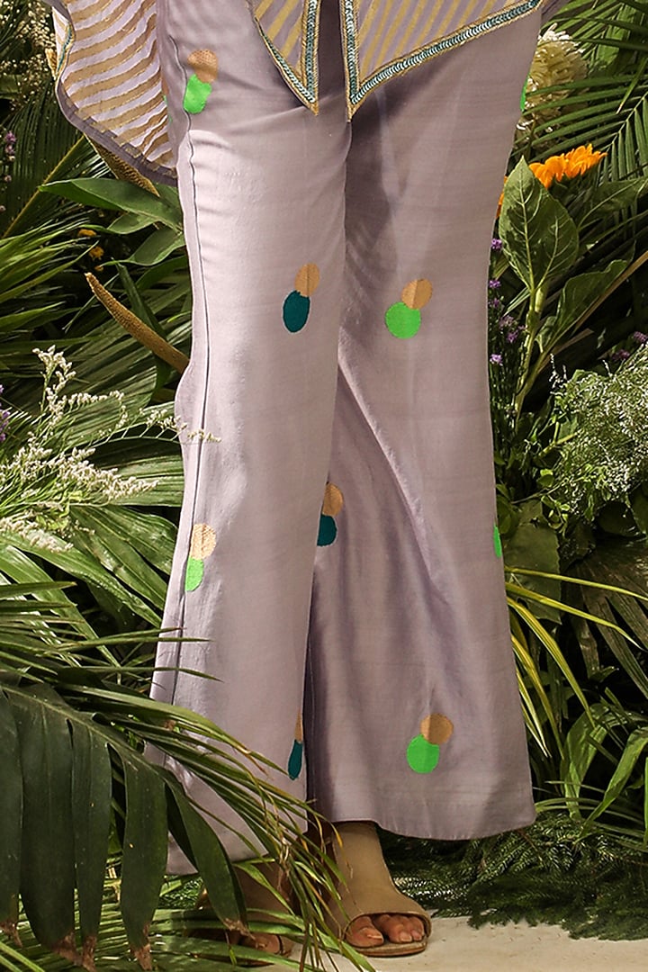 Lavender Georgette & Chiniya Silk Co-Ord Set by NEITRI at Pernia's Pop Up Shop