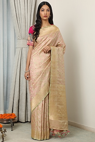 Ivory Katan Silk Saree Set by NEITRI