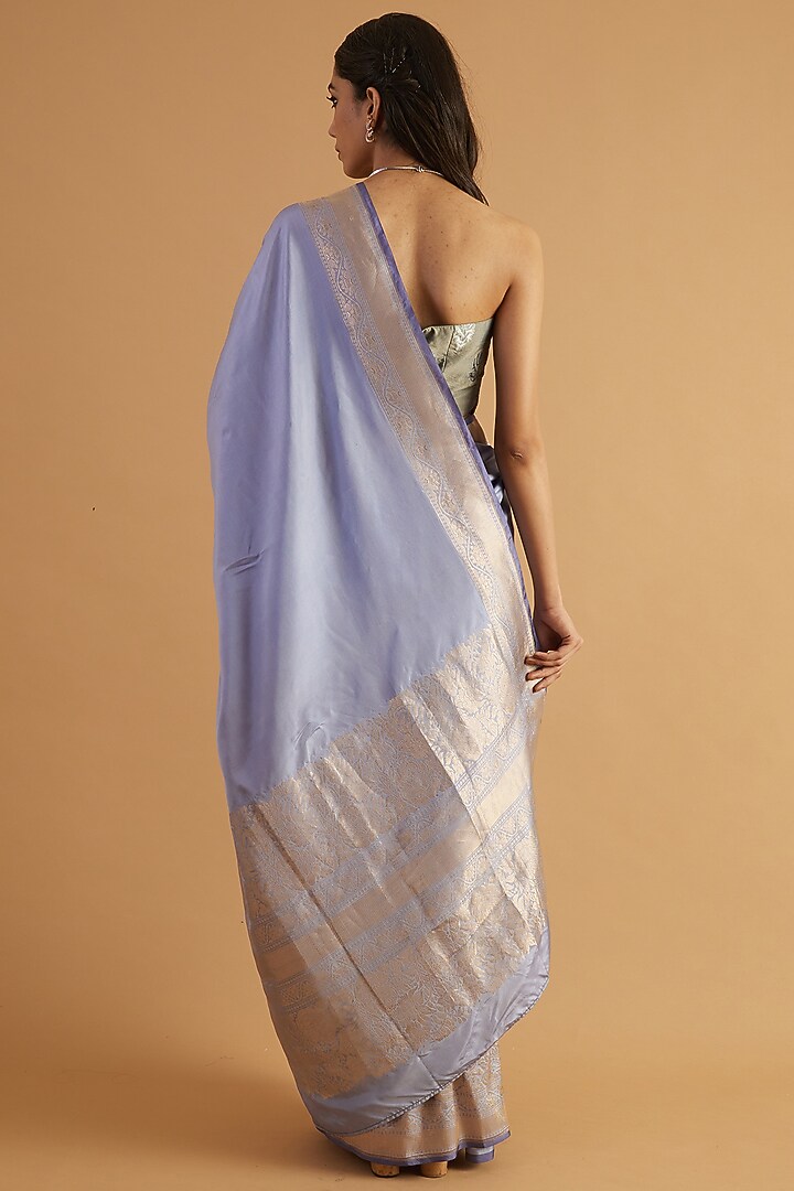 Mauve Katan Silk Party Wear Saree Set by NEITRI at Pernia's Pop Up Shop