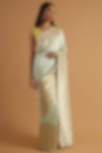 Ivory Katan Silk Saree Set by NEITRI