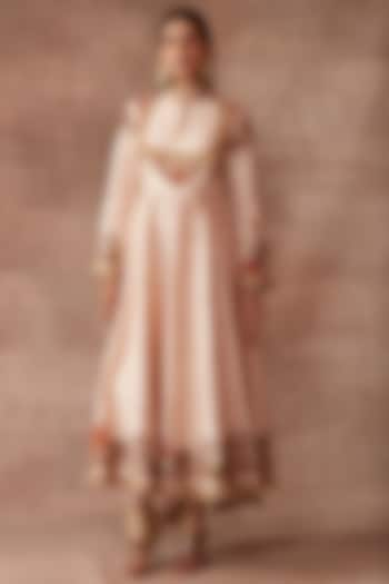 Blush Pink Silk Kalamkari Printed Anarkali Set by Neeta Lulla at Pernia's Pop Up Shop