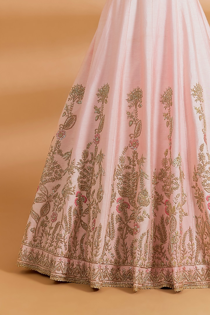 Blush Pink Silk Zardosi Embroidered Bridal Lehenga Set by Neeta Lulla at Pernia's Pop Up Shop