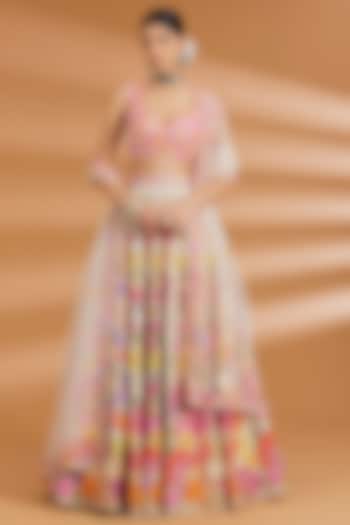 Ivory Raw Silk Zardosi Hand Embroidered Bridal Lehenga Set by Neeta Lulla at Pernia's Pop Up Shop