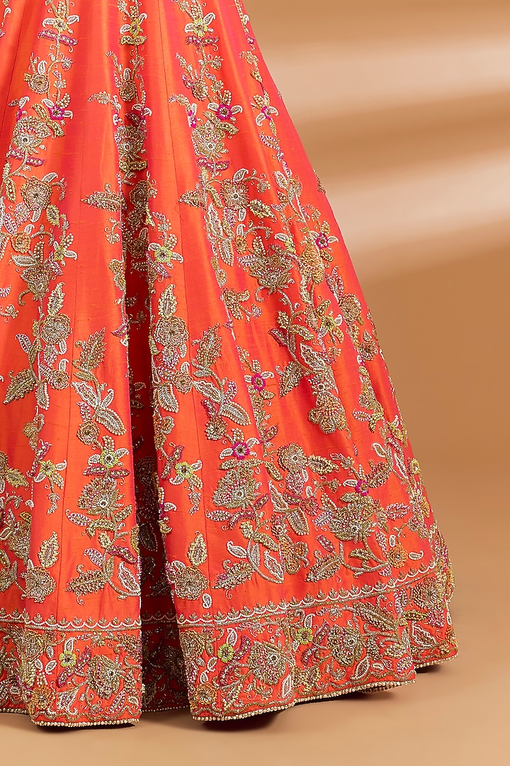 Multi-Colored Silk Zardosi Embroidered Bridal Lehenga Set by Neeta Lulla at Pernia's Pop Up Shop