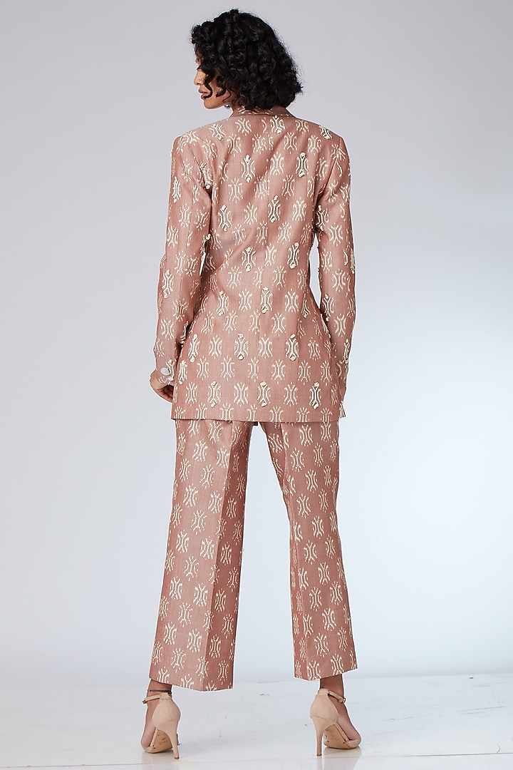 Almond Beige Ikat Co-Ord Set by Neeta Lulla at Pernia's Pop Up Shop