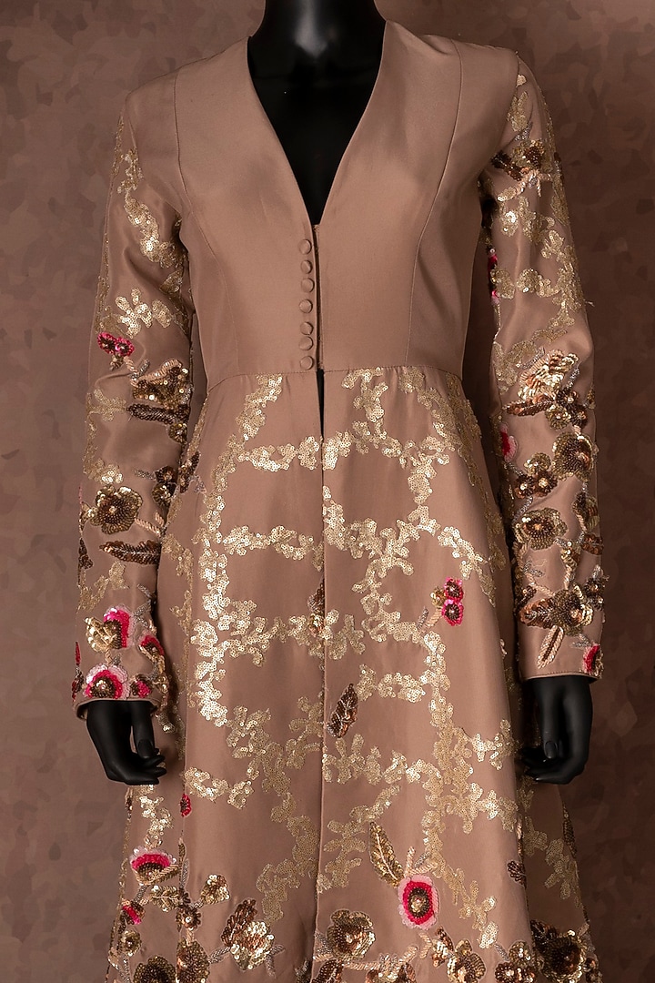 Beige Jacket With Tunic & Pants by Neeta Lulla at Pernia's Pop Up Shop