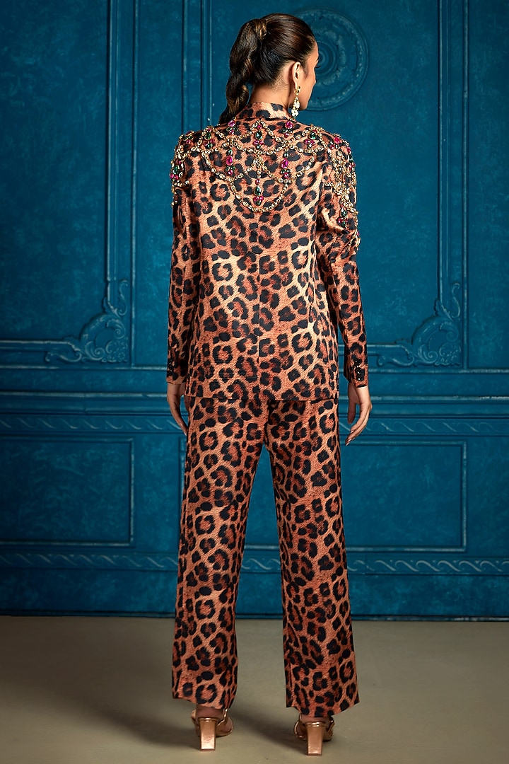Brown Polyester Georgette Printed Pant Set by Neeta Lulla at Pernia's Pop Up Shop
