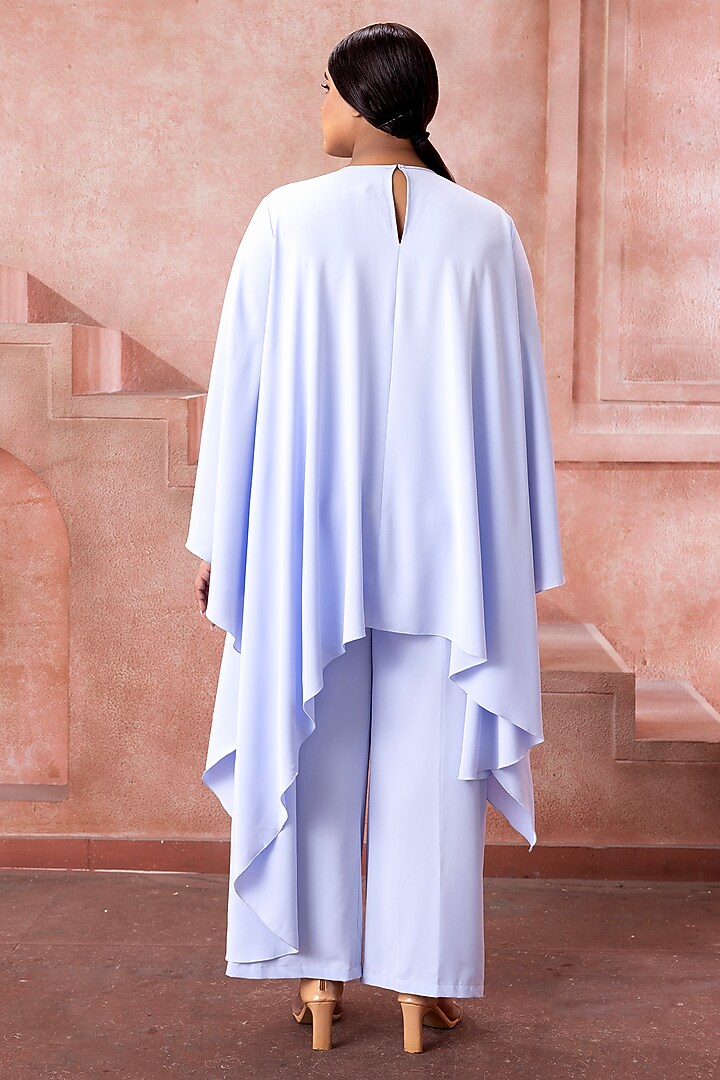 Powder Blue Satin Hand Embroidered Kaftan Set by Neeta Lulla at Pernia's Pop Up Shop