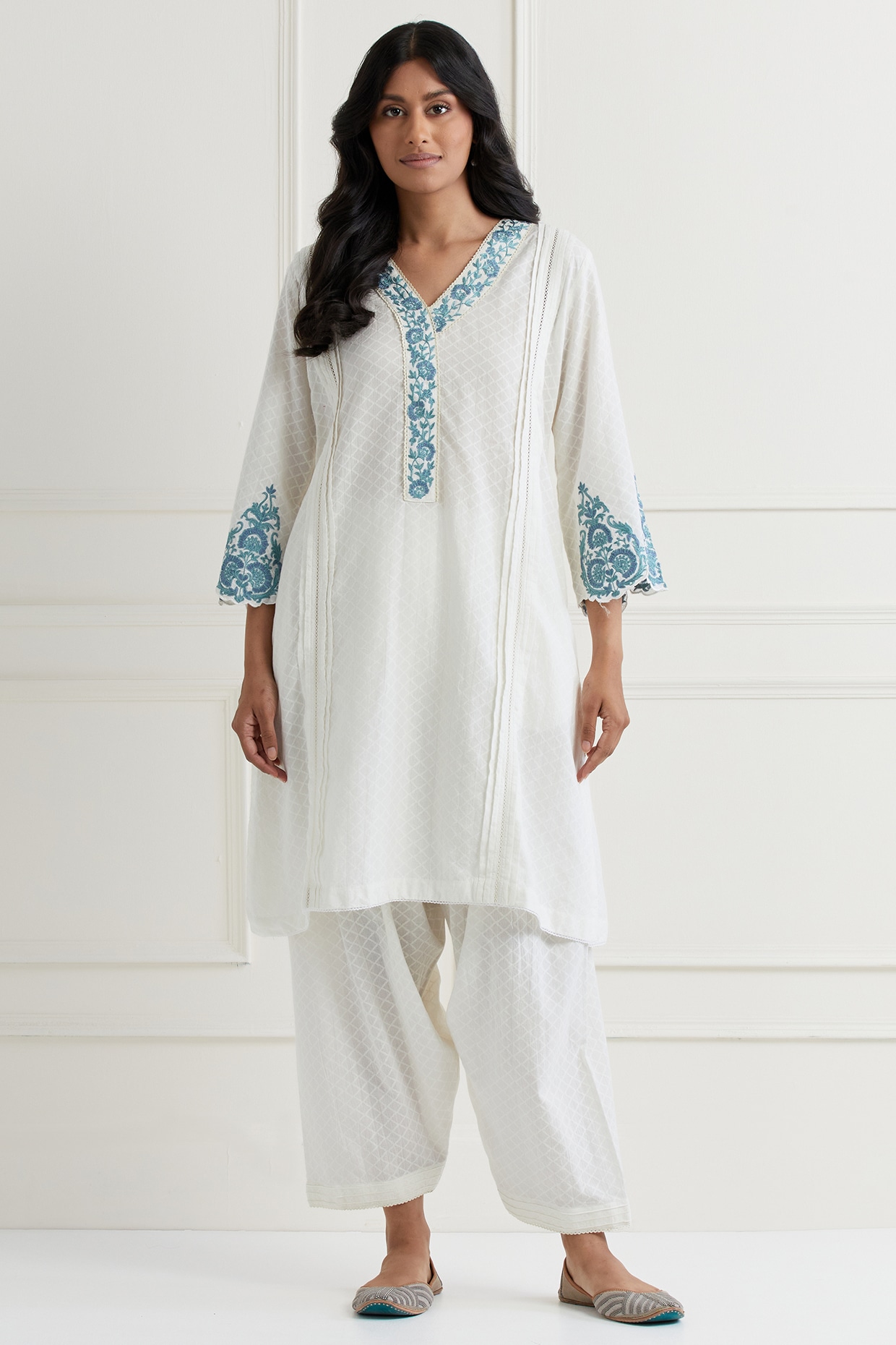 Embellished Green Pakistani Salwar Kameez Trouser Dress – Nameera by Farooq
