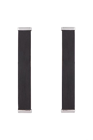 White Finish Handcrafted Wood Geometric Earrings by NETI NETI Jewellery
