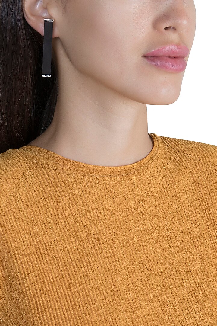 White Finish Handcrafted Wood Geometric Earrings by NETI NETI Jewellery at Pernia's Pop Up Shop