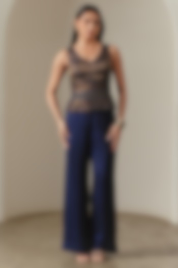 Indigo & Copper Tissue Silk Blouse Top by Neither Nor at Pernia's Pop Up Shop