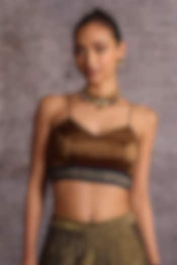 Copper Metallised Fiber & Tissue Crop Top by Neither Nor at Pernia's Pop Up Shop