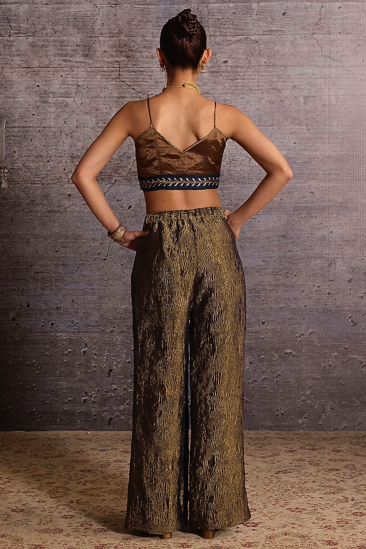 Copper Metallised Fiber & Tissue Crop Top by Neither Nor at Pernia's Pop Up Shop