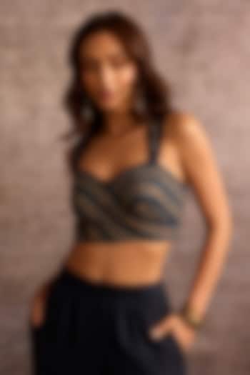 Blue Rayon Embroidered Sleeveless Top by Neither Nor at Pernia's Pop Up Shop