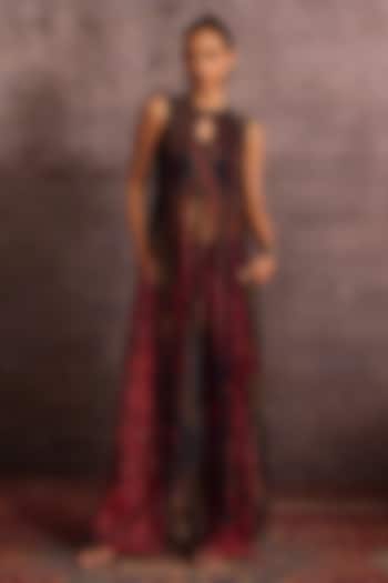 Multi-Colored Rayon Embroidered Fringed Top by Neither Nor at Pernia's Pop Up Shop