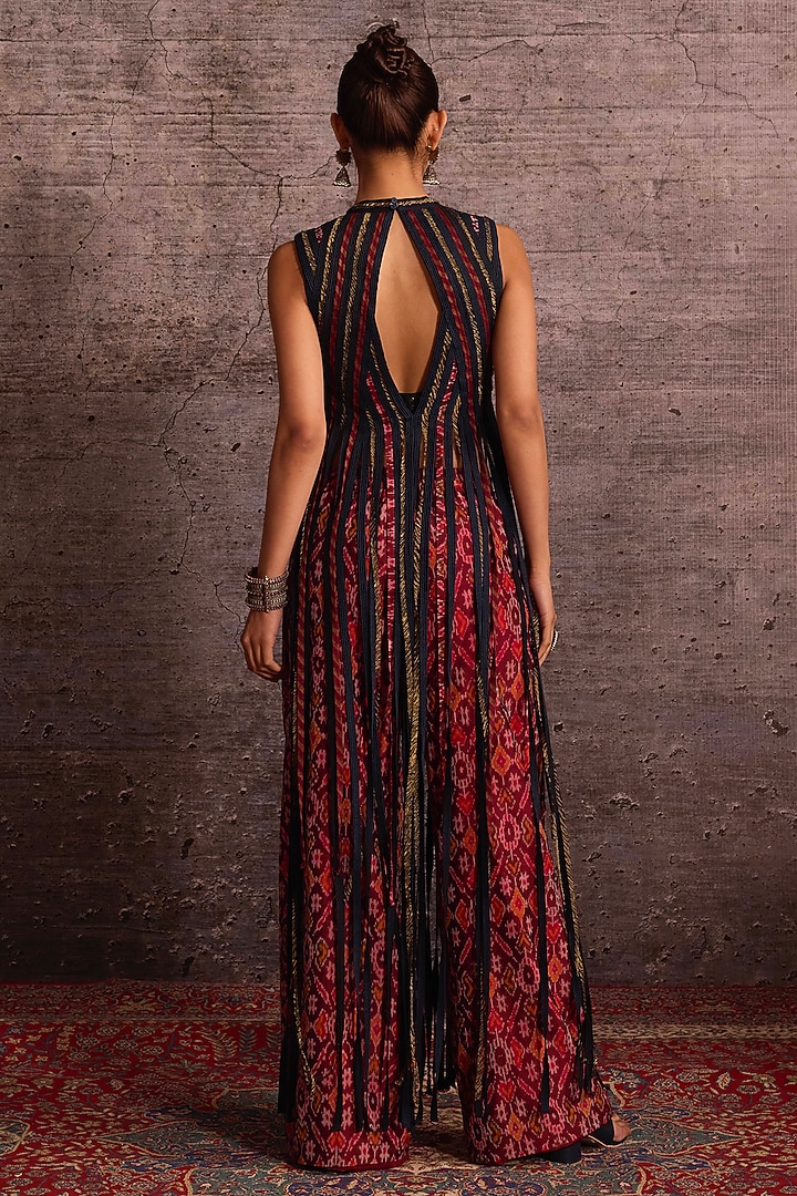 Multi-Colored Rayon Embroidered Fringed Top by Neither Nor at Pernia's Pop Up Shop