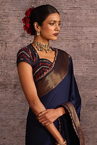 Multi-Colored Rayon Applique Embroidered Blouse by Neither Nor