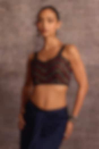 Multi-Colored Rayon Applique Embroidered Top by Neither Nor at Pernia's Pop Up Shop