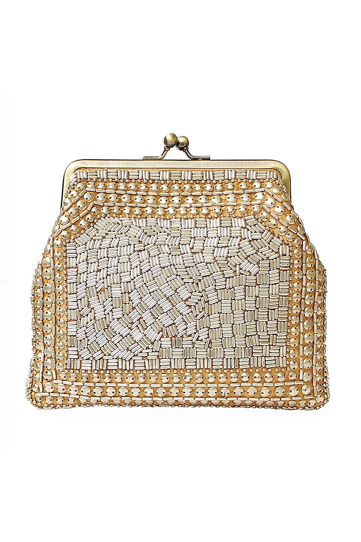 Silver & Gold Embroidered Clutch by Neonia at Pernia's Pop Up Shop