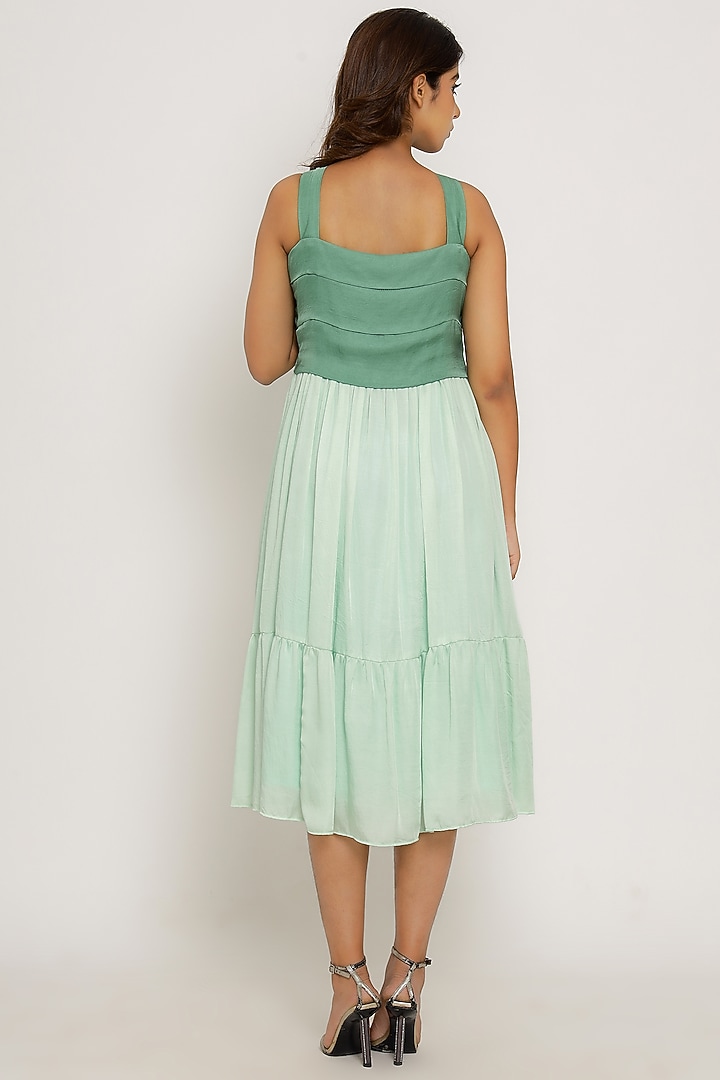 Teal & Tea Green Color Blocked Dress by Neora by Nehal Chopra at Pernia's  Pop Up Shop 2026