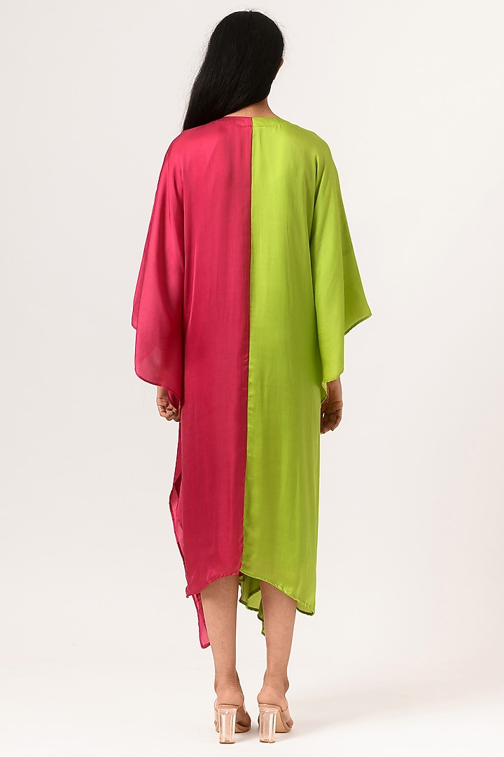 Green & Wine Kaftan Summer Dress by Neora by Nehal Chopra at Pernia's Pop Up Shop