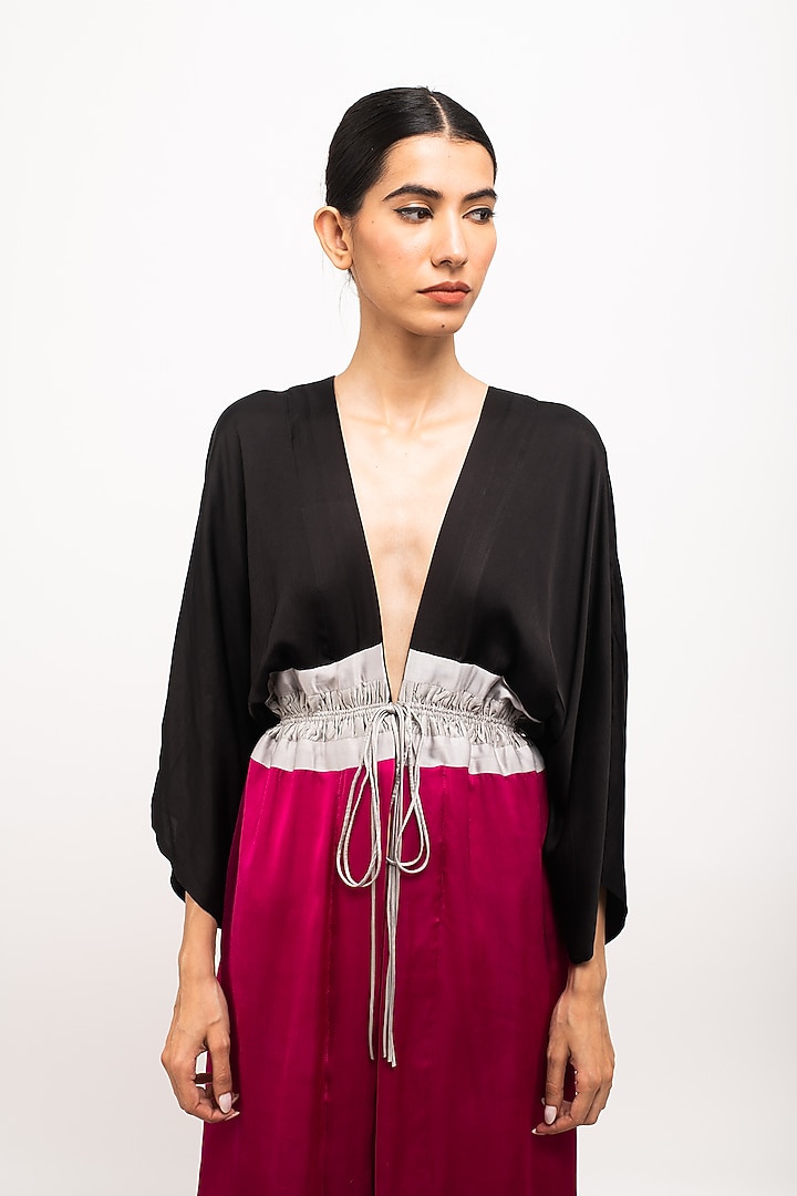 Multi-Colored Bemberg Modal Silk Cape by Neora by Nehal Chopra at Pernia's Pop Up Shop