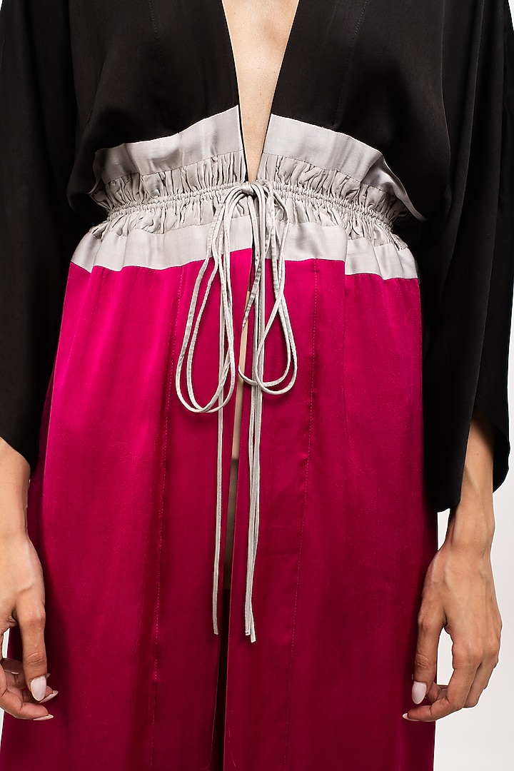 Multi-Colored Bemberg Modal Silk Cape by Neora by Nehal Chopra at Pernia's Pop Up Shop