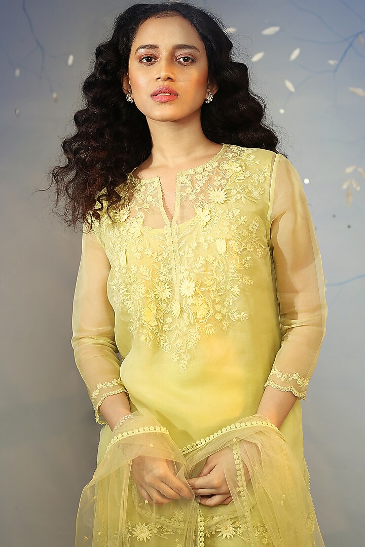 Mint Green Embellished Wedding Sharara Set by Neha Poddar at Pernia's Pop Up Shop