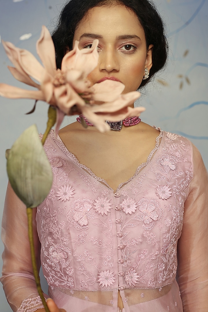 Lilac Embellished Wedding Sharara Set by Neha Poddar at Pernia's Pop Up Shop