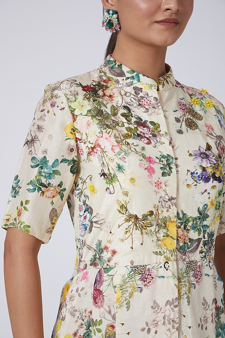 Beige Digital Printed Tunic by Neha Poddar at Pernia's Pop Up Shop