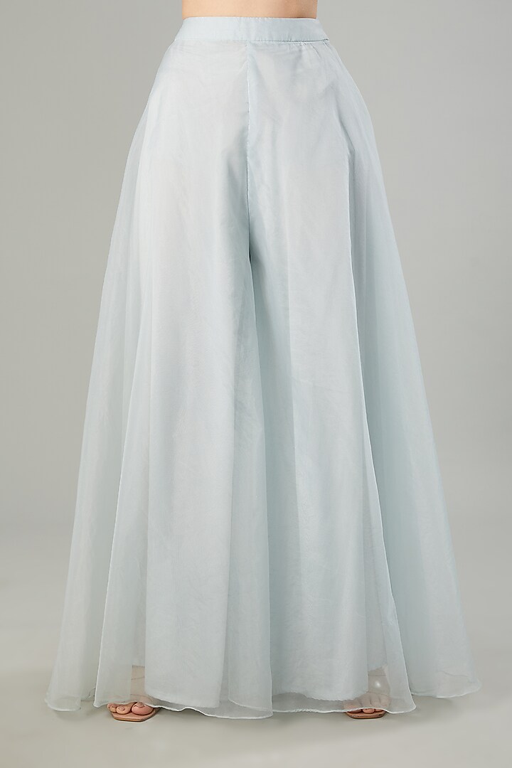 Pastel Blue Organza Wedding Sharara Set by NEHA PUPREJA at Pernia's Pop Up Shop