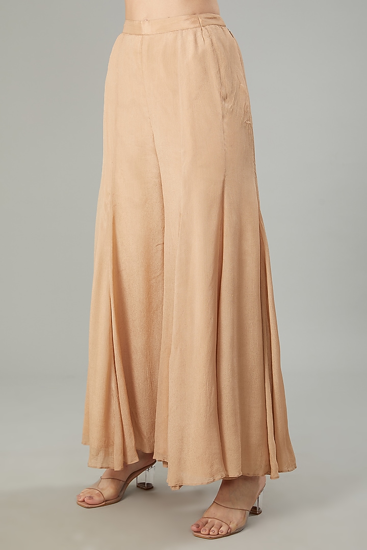 Beige Chiffon Wedding Sharara Set by NEHA PUPREJA at Pernia's Pop Up Shop