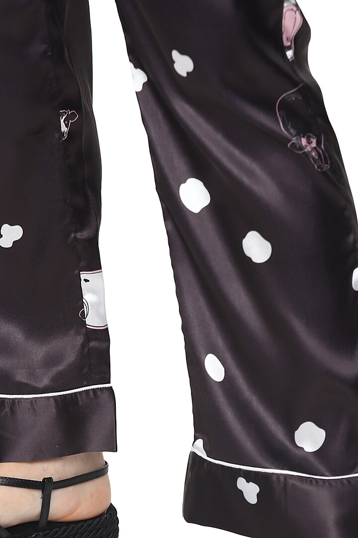 Black Moo Digital Printed Night Suit by Nochee Vida at Pernia's Pop Up Shop