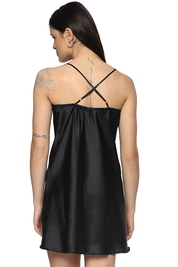 Black Satin Cowl Camisole by Nochee Vida at Pernia's Pop Up Shop