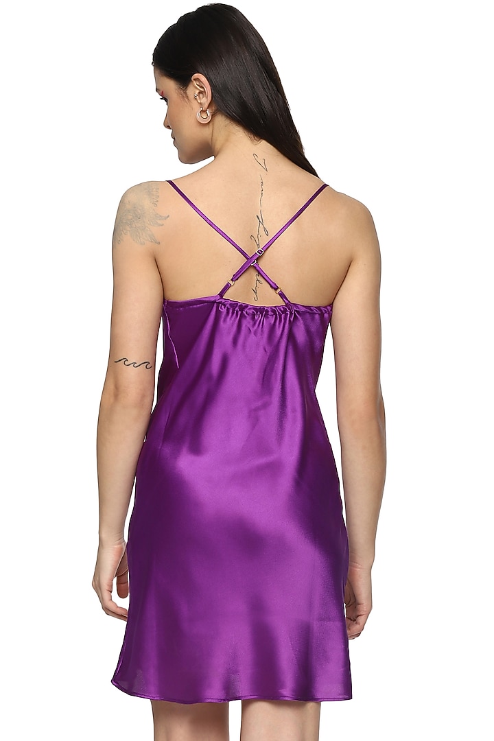 Purple Satin Cowl Camisole by Nochee Vida at Pernia's Pop Up Shop