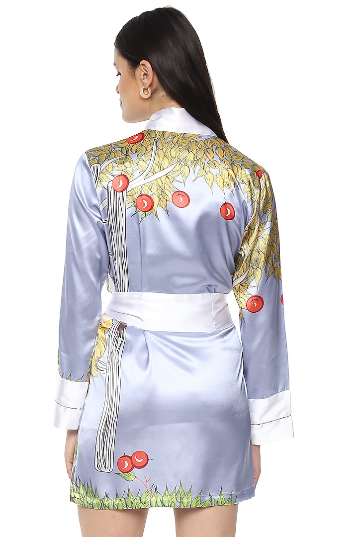 Sky Blue Digital Printed Robe by Nochee Vida at Pernia's Pop Up Shop