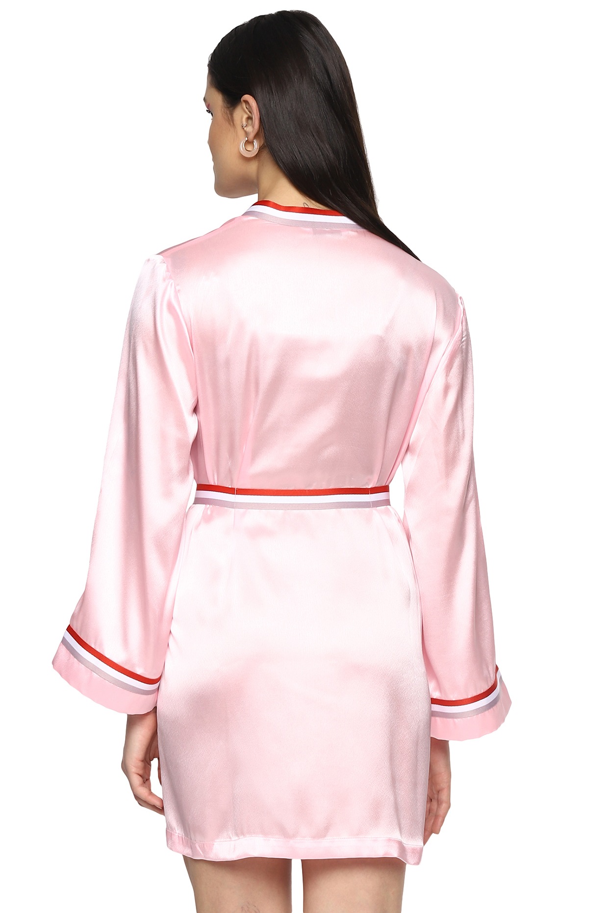 blush pink silk robe