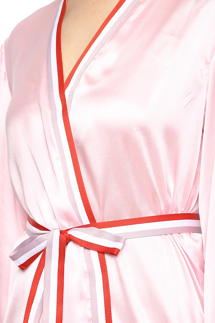 Blush Pink Satin Robe by Nochee Vida at Pernia's Pop Up Shop