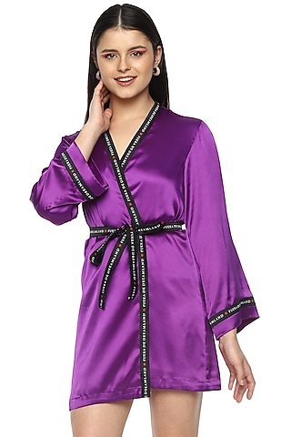 Lavender Satin Robe by Nochee Vida