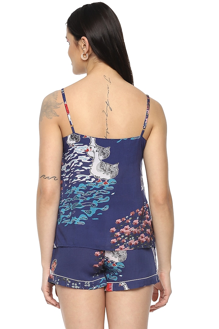 Cobalt Blue Waddle Fairy Digital Printed Night Suit by Nochee Vida at Pernia's Pop Up Shop