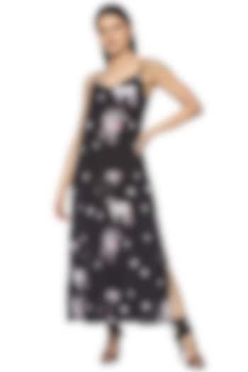 Black Moo Digital Printed Slip Dress by Nochee Vida