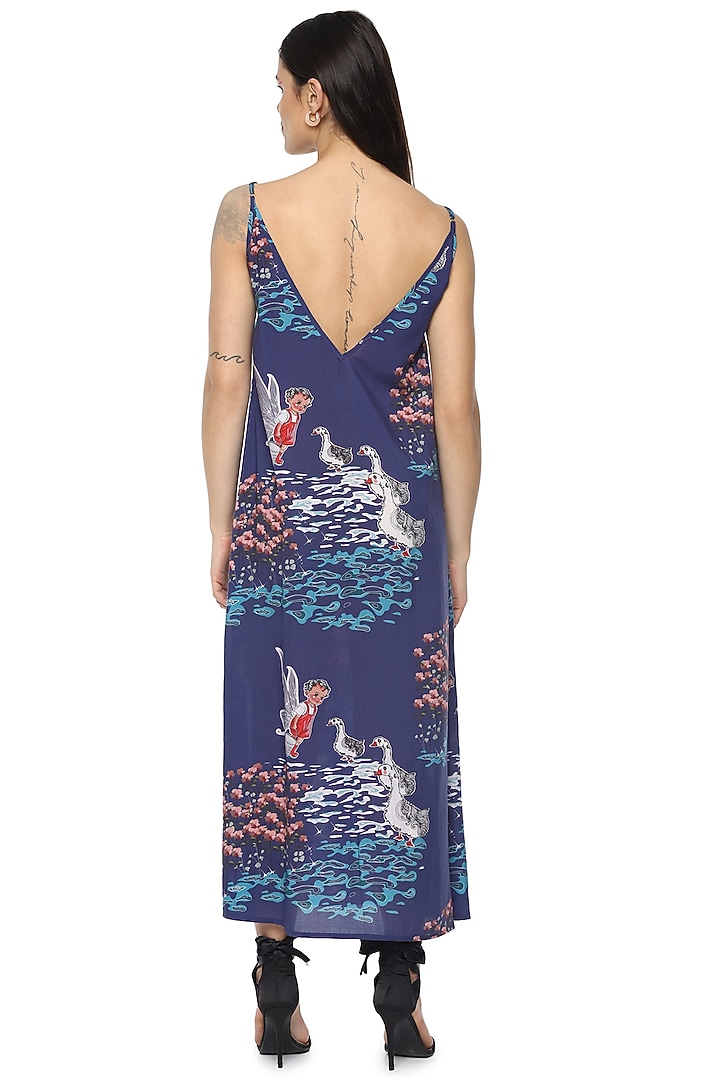 Cobalt Blue Modal Slip Dress by Nochee Vida at Pernia's Pop Up Shop