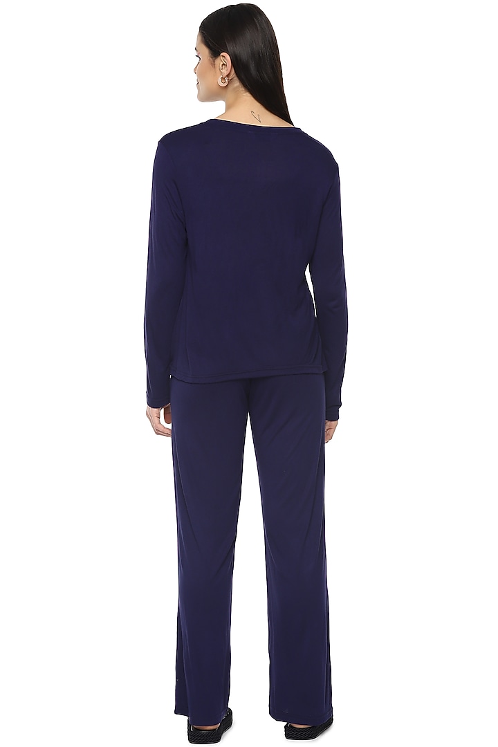 Space Blue Viscose Night Suit by Nochee Vida at Pernia's Pop Up Shop